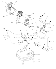 Air-Compressor Parts Diagram and Parts List for 1NNE7  Campbell Hausfeld Compressor